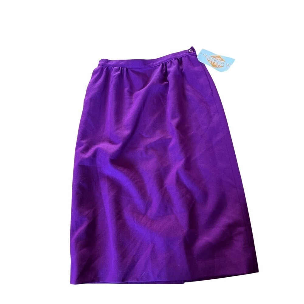 NWT Vintage Deadstock Pendleton purple a-line wool skirt midi career business